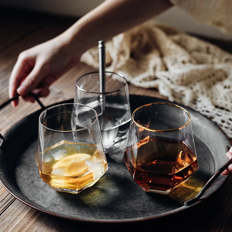 Стакан для виски шестиугольный Алмазный бокал вина восьмиугольный стакан с