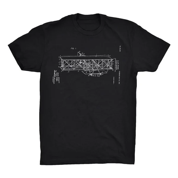 

Flying Machine T-Shirt. Wright Brothers Patent. Classic Aviation Cotton Tee