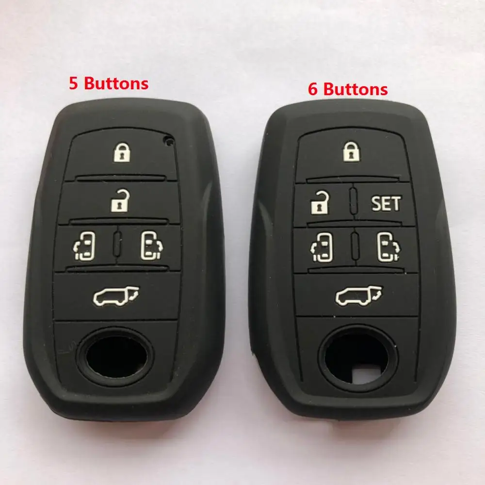 Черный силиконовый чехол для смарт ключей TOYOTA Vellfire Sienna Alphard Previa RAV4 брелок с