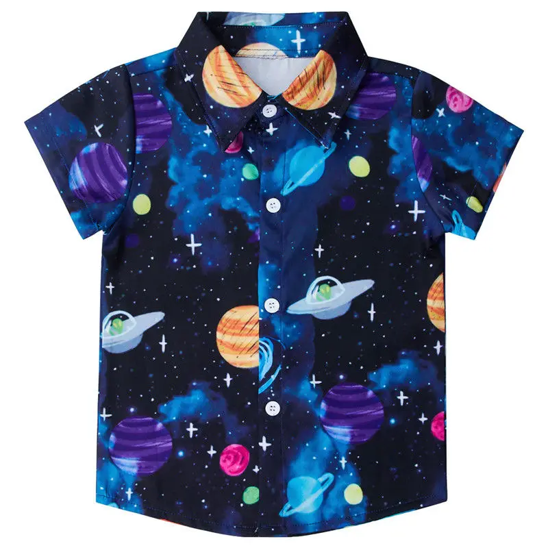 Забавные Космические Галактики Детские рубашки блузки на каждый день с