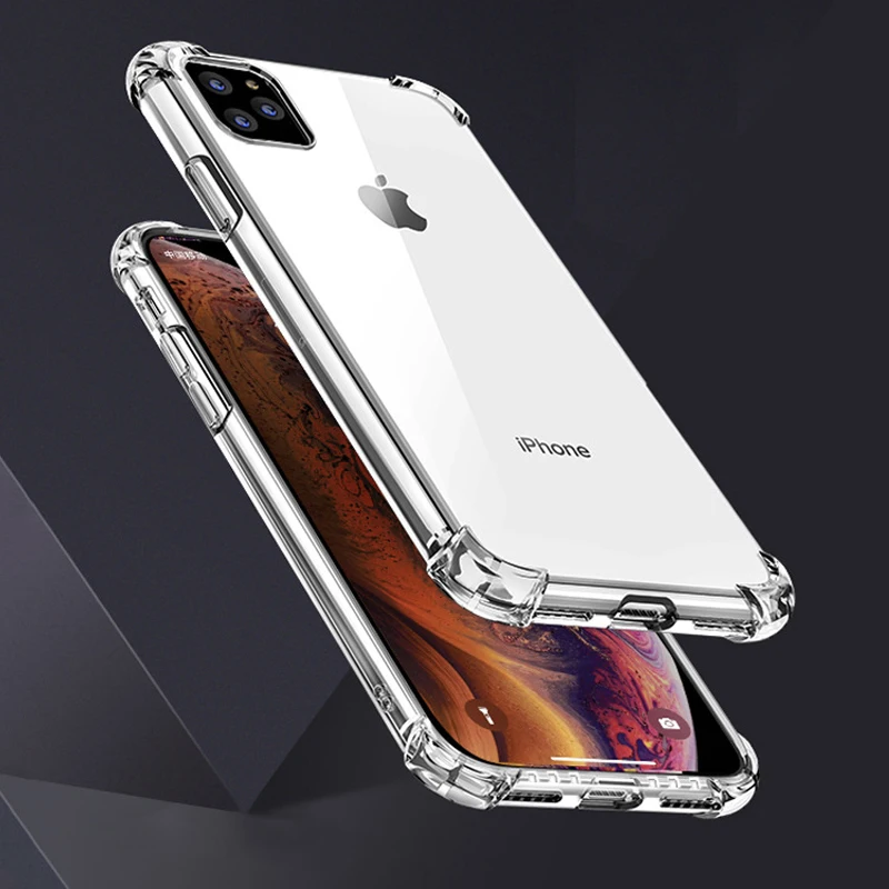 Жесткий прозрачный акриловый корпус для iPhone 11 Pro Max Coque Прозрачный чехол с