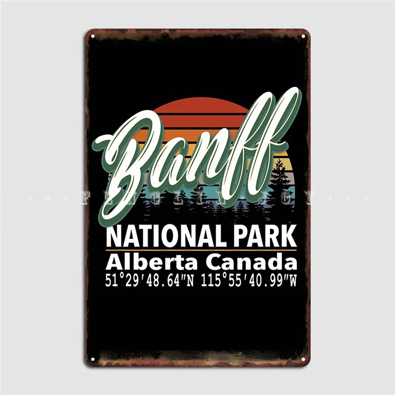 

Винтажные классические ретро цветные фотообои с металлическим знаком в стиле национального парка банфф для кухни