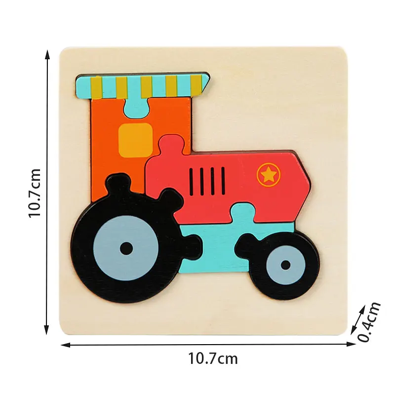 

3D Wooden Puzzle Jigsaw Toys For Children Wood Cartoon Animal Puzzles Intelligence Kids Early Educational Toys For Children
