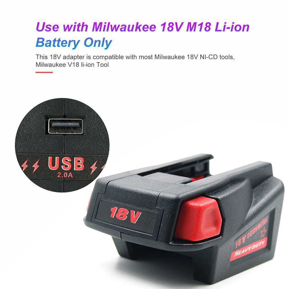 Переходник для аккумулятора с USB портом зарядки Li Ion аккумуляторов Milwaukee M18 18 в V18 48