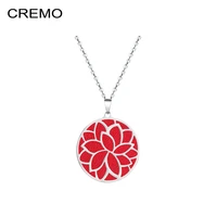 cremo 2021 new fashion powerful chain stainless steel interchangeable leather pendant round flower charm clavicle chain necklace