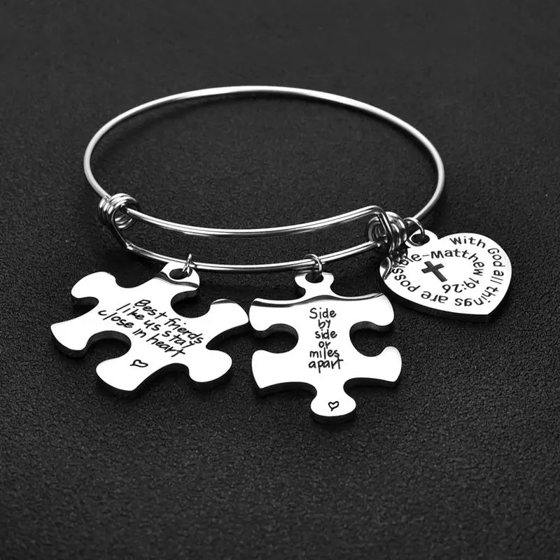 Очаровательная пазл из титановой стали 316L с подвеской для пар подвеска