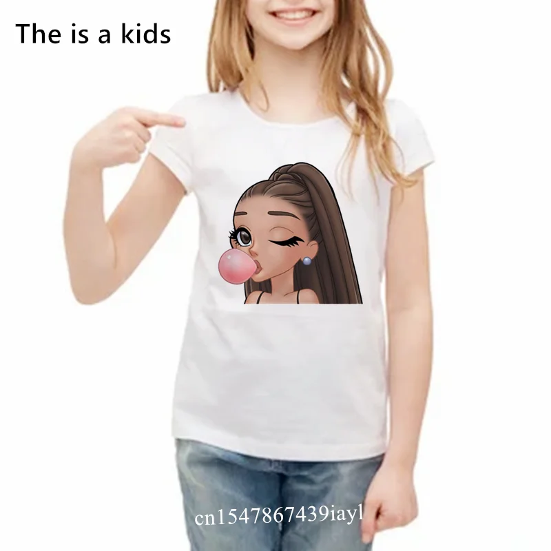 ariana grande Hip Hop Print Boy Unisex Tshirt Nice Round Neck Kids Tshirt Summer Boys T Shirt Cute Girl White Tops,Drop Shipping