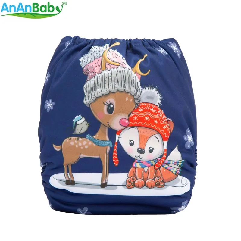 {AnAnBaby} дизайн многоразовые тканевые подгузники с цифровой печатью размера на выбор с вставками из микрофибры