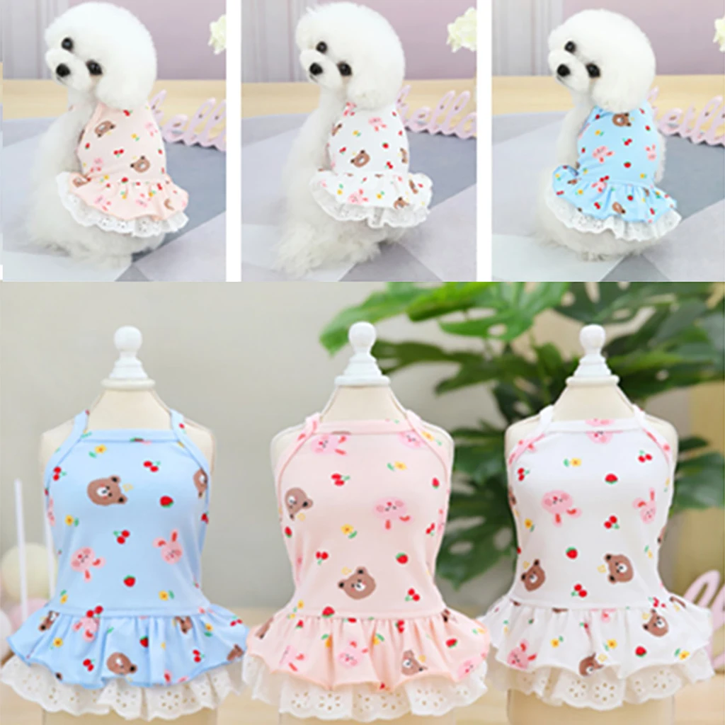 

Small Dog Lace Dress Girl Spring Summer Pets Skirts Thin Cat Clothes Bulldog Teddy Pomeranian Yorkshire Chihuahua Bulldog Corgi