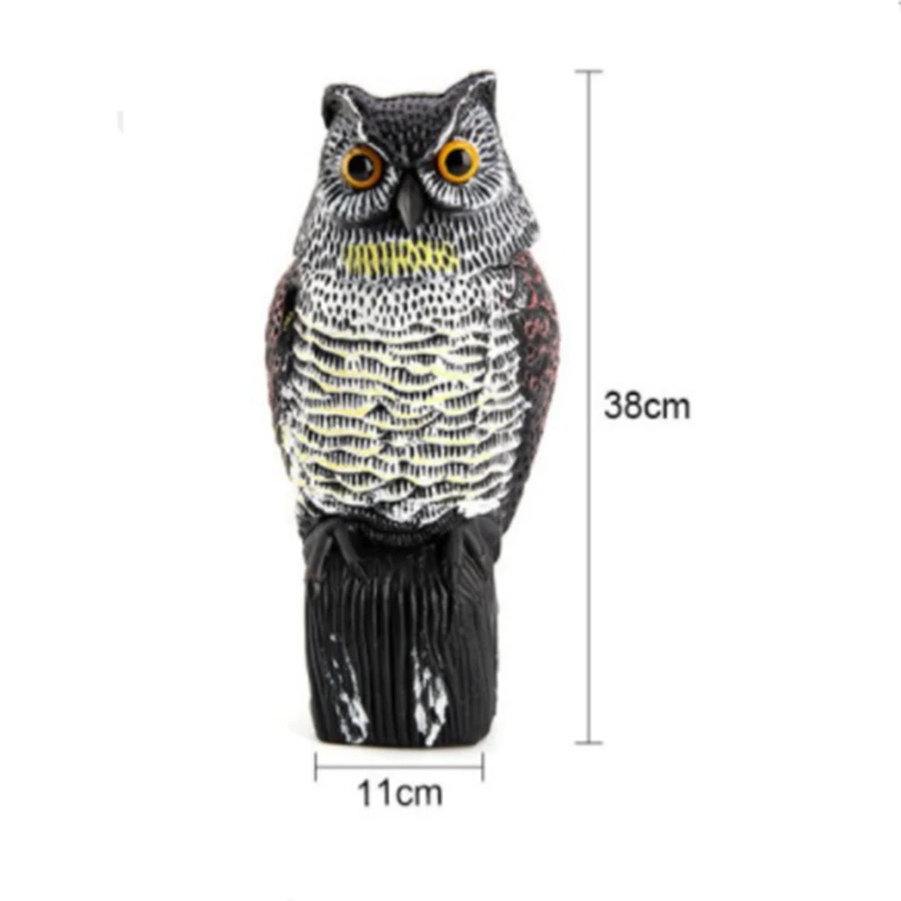 

Plastic Owl Scarecrow Sculpture with Rotating Head for Garden Outdoor