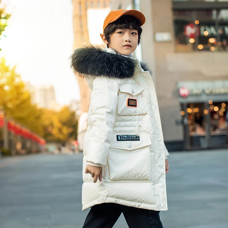 

Snowsuit 2021 children's Winter 80% White duck down Jacket for Girls Clothes waterproof Outdoor hooded coat Kids parka clothing