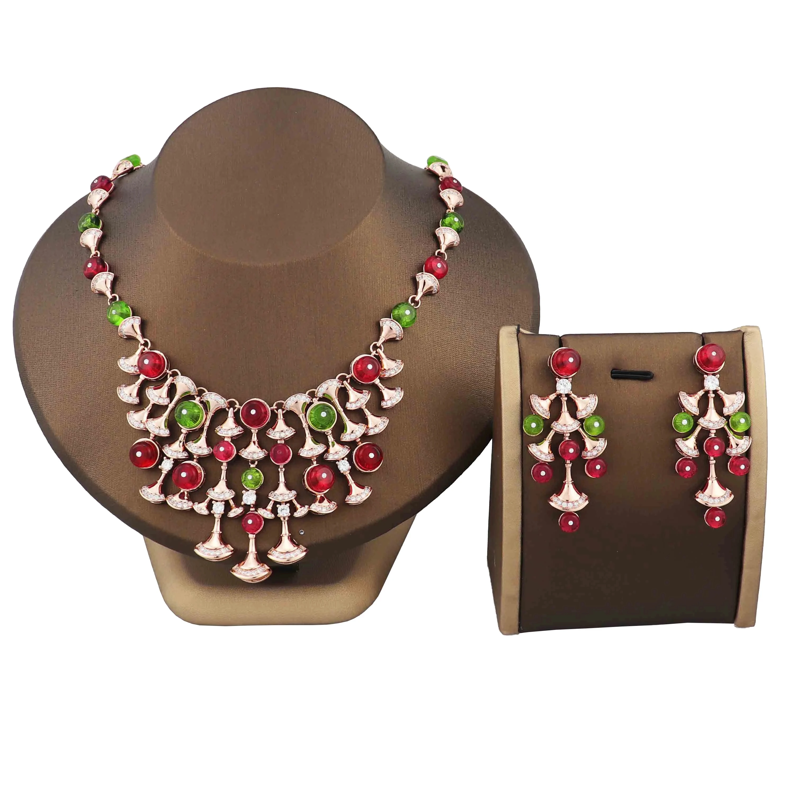 Tengci модные классические роскошные камни ожерелье серьги ювелирные изделия в комплекте Европа Африка Дубай Подарок на годовщину свадьбу