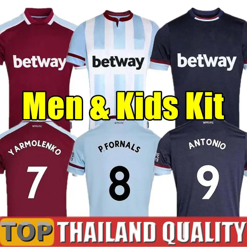 

West Home And Away Soccer Jersey 2021 LINGARD HAM ANDERSON UNITED RICE NOBLE 2022 New Men + Kids Kit Custom Made Soccer Jersey