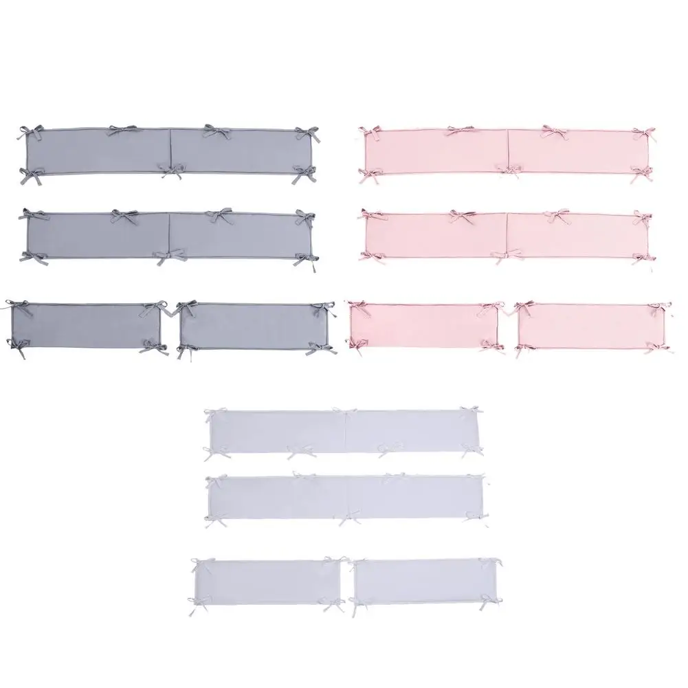 

24.5cm High Anti-collision Baby Crib Skin-friendly Circumference Raised Crib Liner Solid Color Washable Toddler Bed Accessories