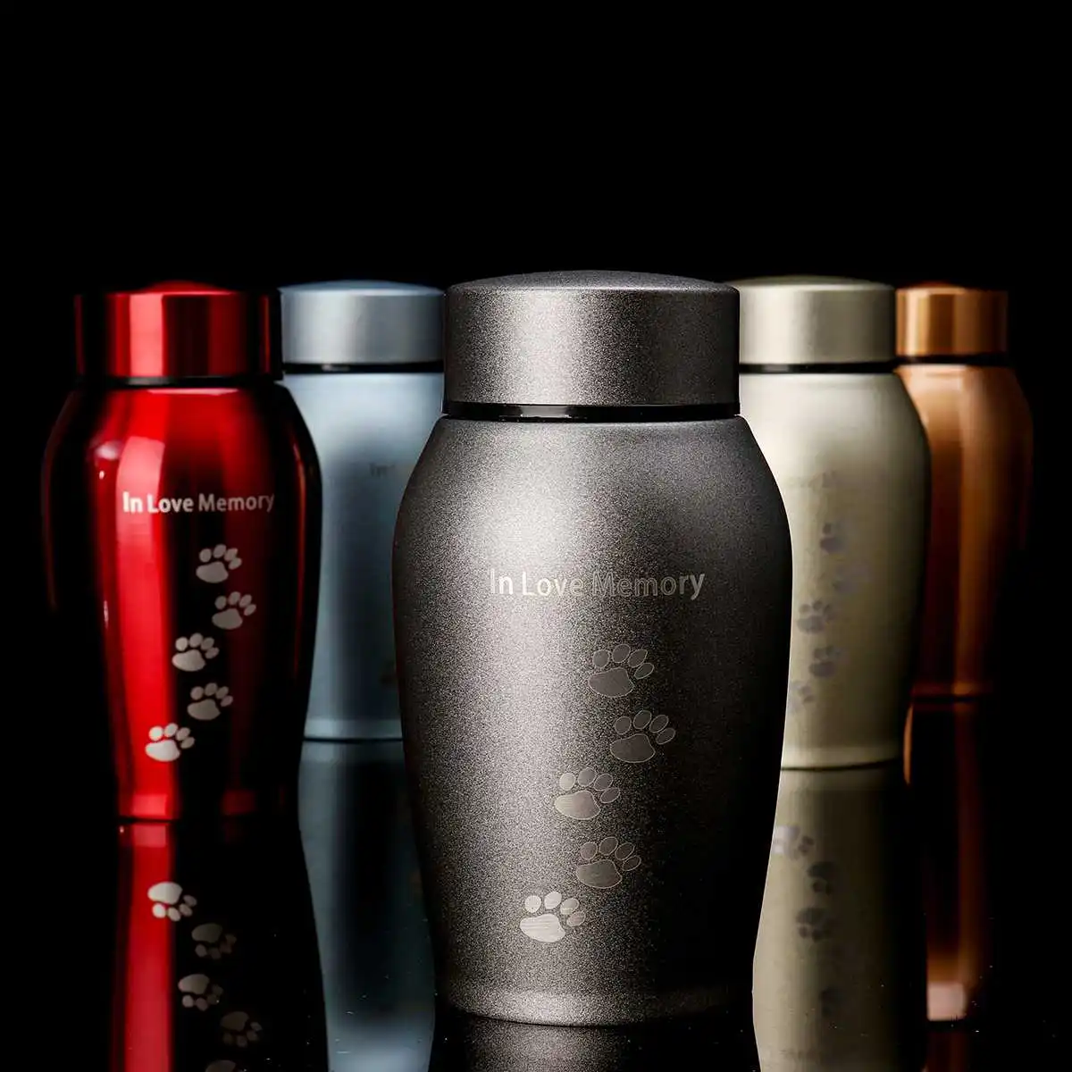 250 мл золото/серебро Нержавеющая сталь урны для домашних животных собака Кот