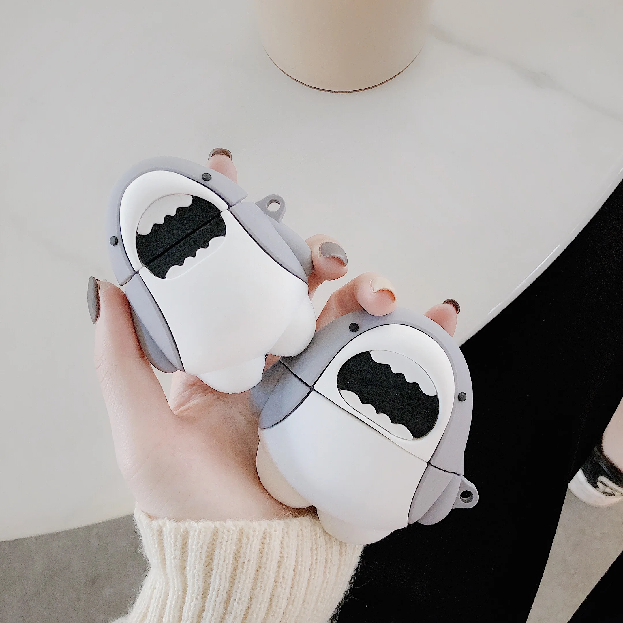 

3D Cute Cartoon shark Shockproof Headphone Cases For Apple Airpods 1/2 3pro Silicone Protection Earphone Cover Cases Accessories