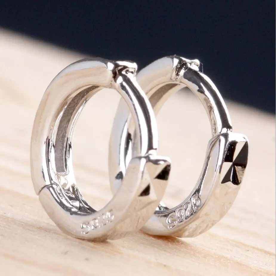 

925 Sterling Silver Cut Arrow Mini Loop Huggies Circle Small Hoop Earrings For Women Mens Children Girls Kids Jewelry Aros Artes