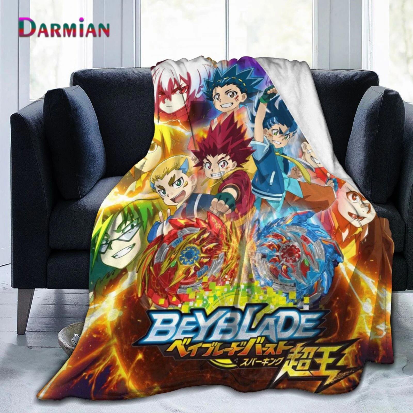 

Дизайнерское одеяло DARMIAN с рисунком бейблэйд из мультфильма, мягкое зеленое теплое одеяло для мальчиков, подарки