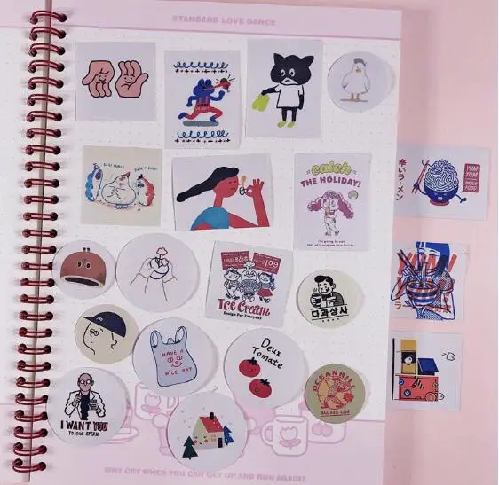 60 шт. винтажные милые забавные маленькие наклейки для скрапбукинга DIY альбом