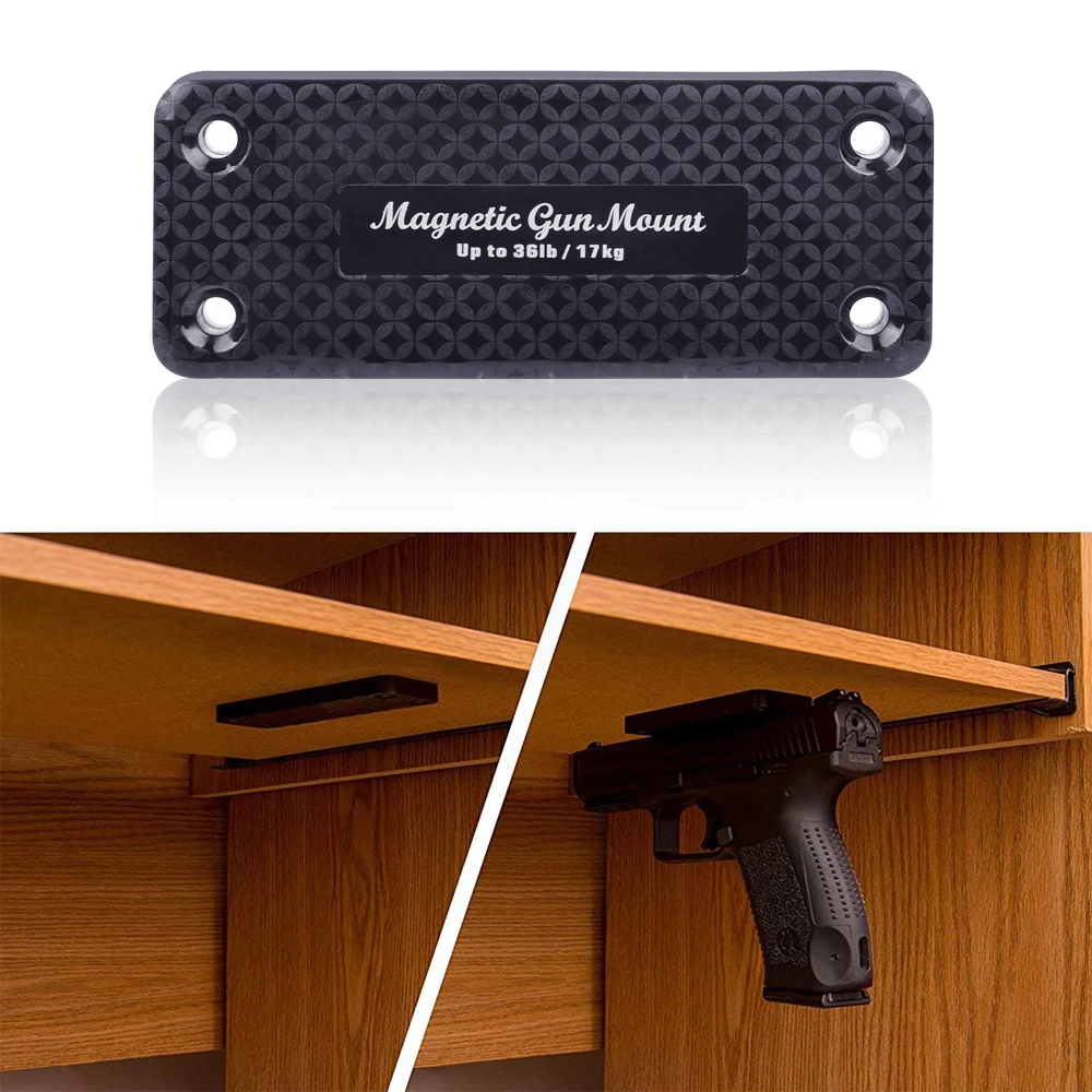 

1X 36LBS Gun Magnetic Holder Holster Magnet Pistol Rifle Concealed Car Home Safe Under Table Gun Holders Load Hunting