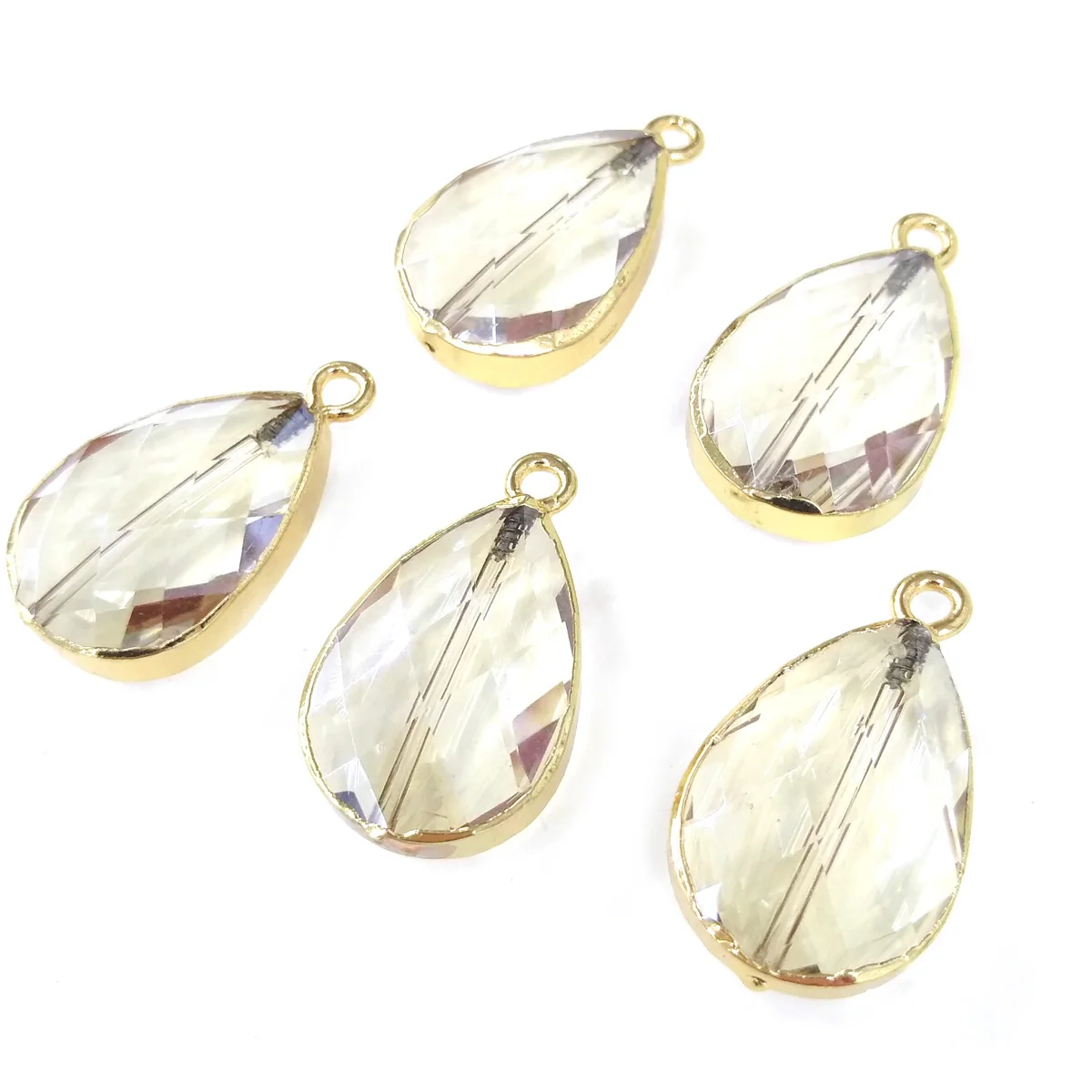 

Drop-shaped Cut Yellow Quartzs Pendant Necklace Reiki Healing Natural Stone Amulet DIY Jewelry Individual Gift Size 17x29mm