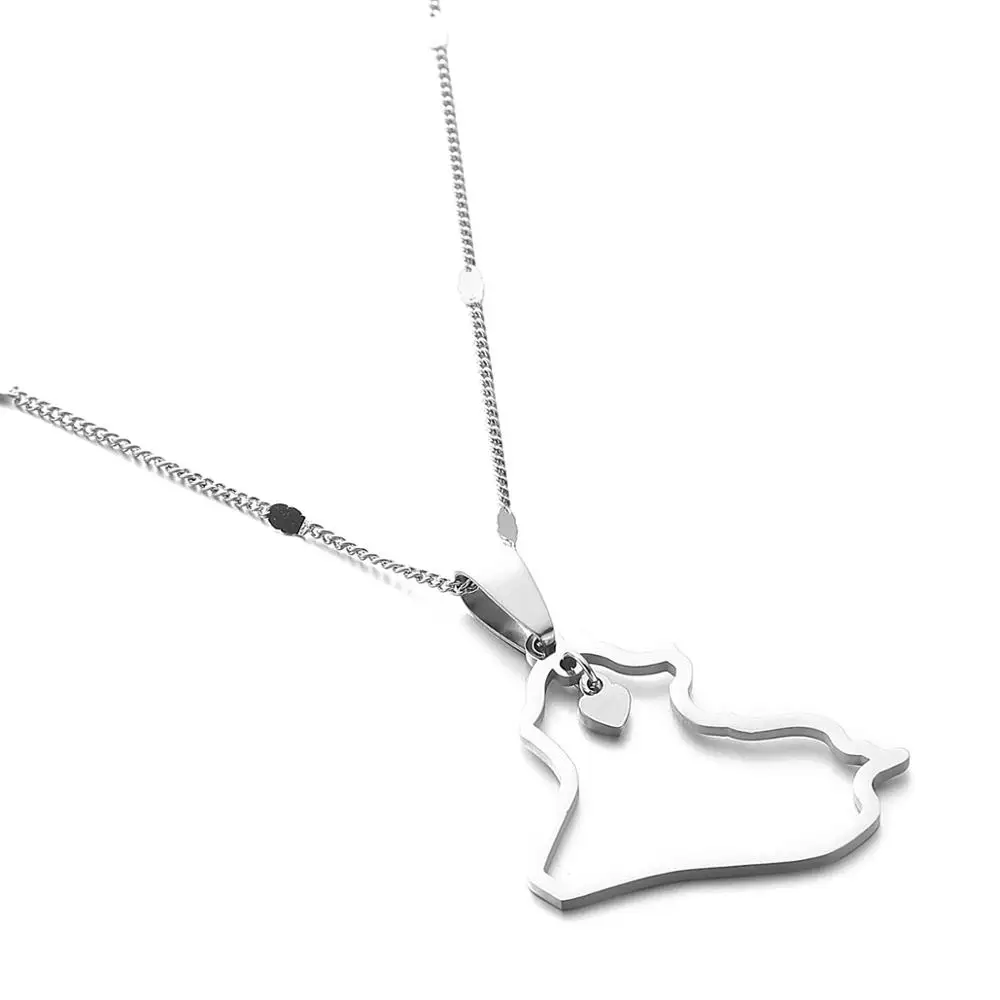 Ожерелье с подвеской в виде карты Ирака карта сердце ювелирные изделия