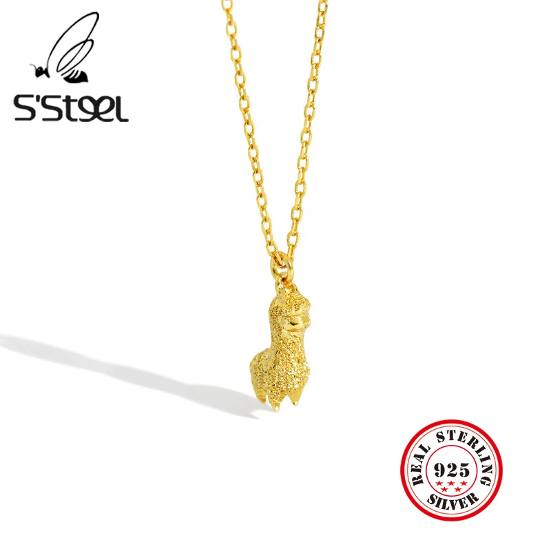 

S'STEEL Korean Necklaces 925 Sterling Silver For Women Simple Animal Cute Pendants Necklace Cadena De Plata 925 Hombre Jewelry