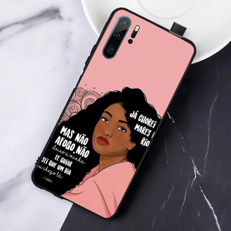 

Personalized MELANIN POPPIN Black Girl Phone Case For Huawei honor Mate P 10 20 30 40 Pro 10i 9 10 20 8 x Lite