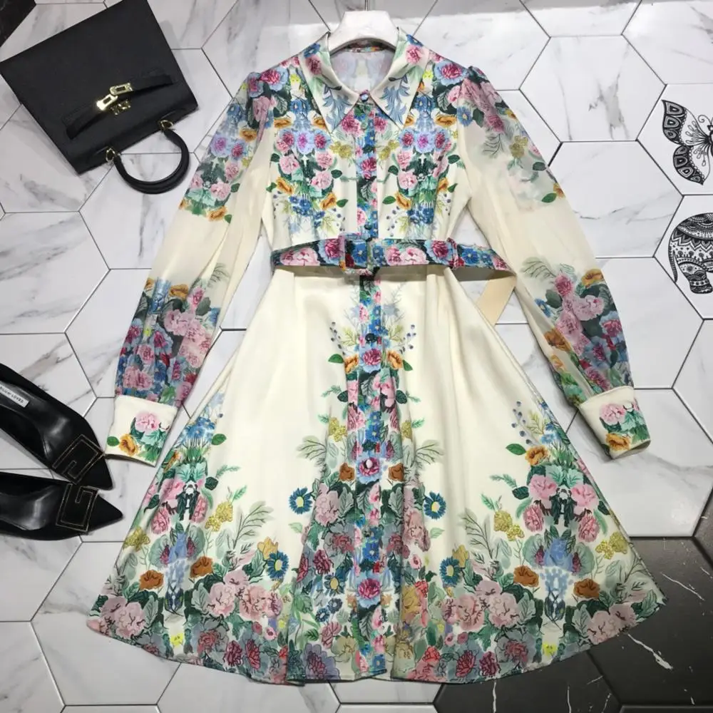 Женское повседневное пляжное платье с цветочным принтом синее шифоновое для