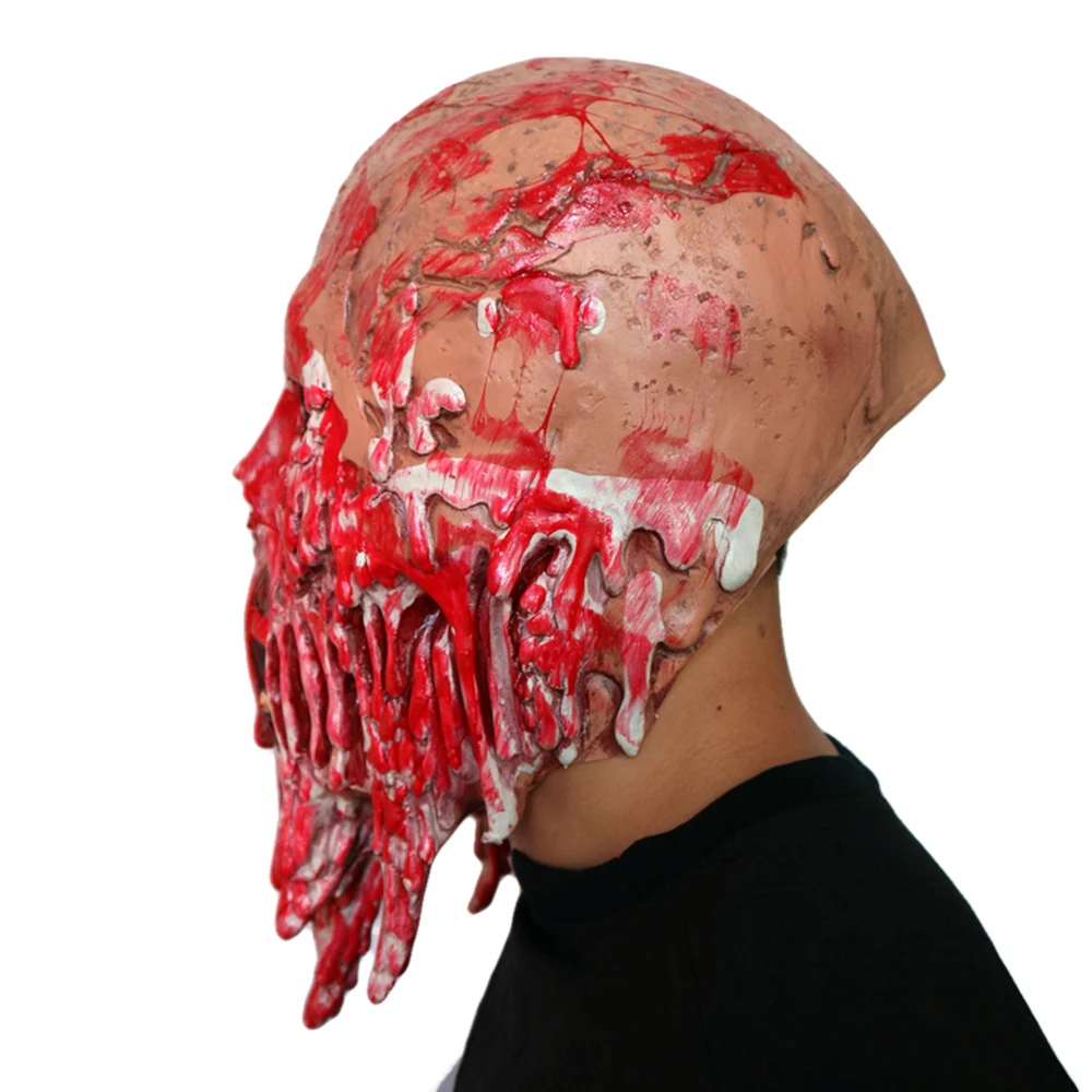 Кровавая ужасная пугающая маска на Хэллоуин зомби-монстра для взрослых