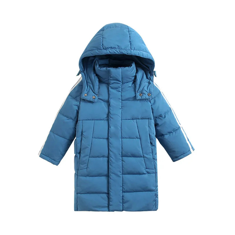 Детское хлопковое пальто теплое зимнее с капюшоном для мальчиков и девочек 3 9 лет