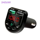 Shoumi Bluetooth 5,0 FM передатчик автомобильный комплект MP3 модулятор плеер беспроводной громкой связи аудио приемник 3.1A двойной USB быстрая зарядка автомобиля