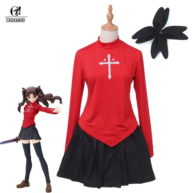

ROLECOS Tohsaka Rin Косплей Костюм Fate Stay Night Аниме Косплей Fate Экстра игры Костюм Рин униформа для женщин FGO