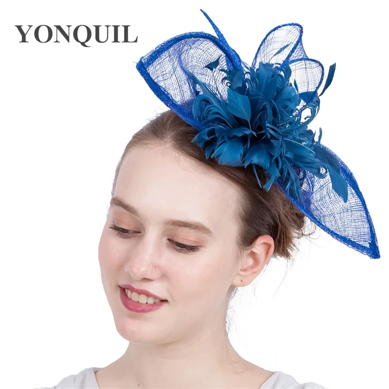 

Women Wedding Fascinator Womens Bow Headwear Hairband Veils Bridal Hair Accessories Sinamay Fedora Cap Women Royal Hair Clips