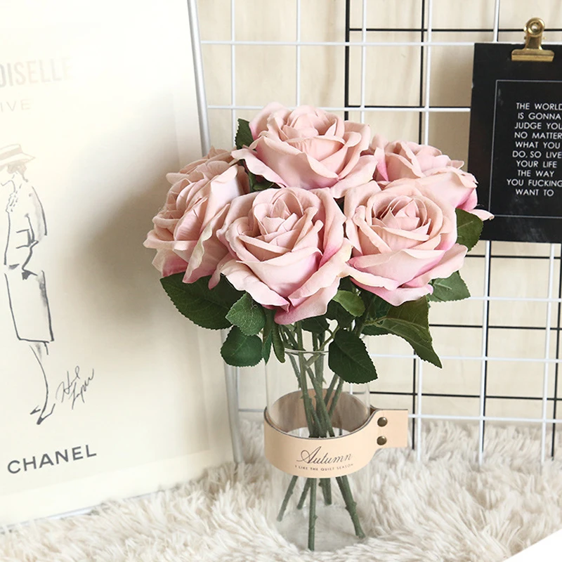 Роза с одной веткой искусственные цветы шелковые Белые пионы для весны домашняя