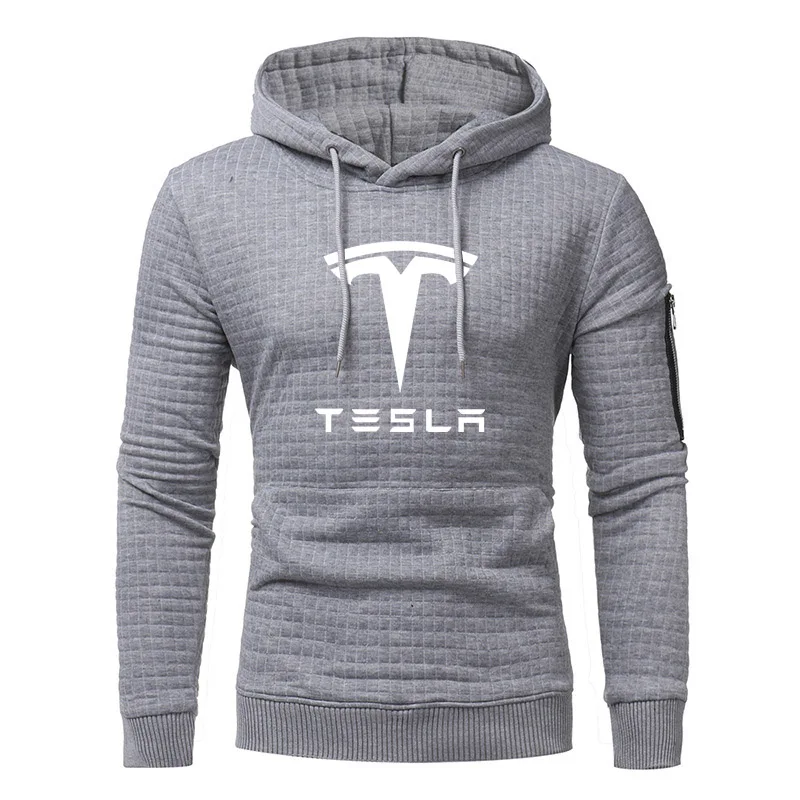 

2021 New Fashion Men Tesla Car Logo Print Sweatshirt Spring Autumn Jacquard Hoodie hip hop harajuku Casual Hoody
