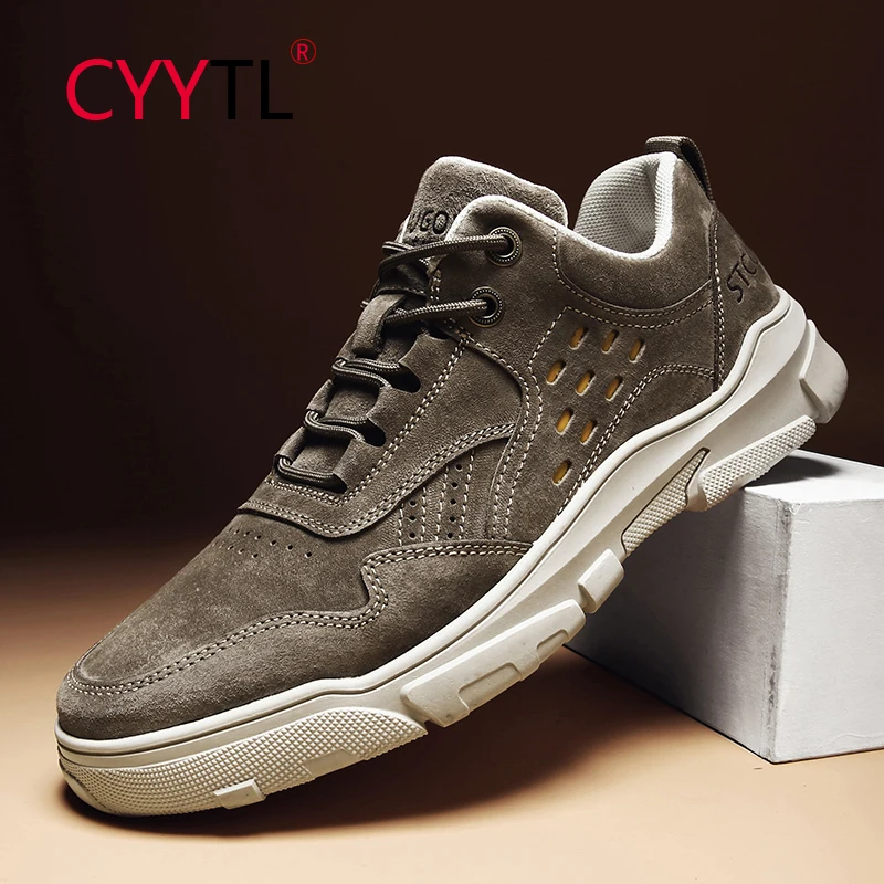 

CYYTL 2021 New Winter Men's Work Shoes Comfort Breathable Leather Sports Walking Sneakers Fashion Driving Flat Outdoor Hiking