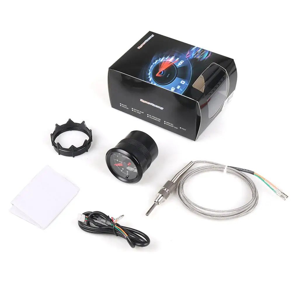 

HiMISS 2" 52mm 7 Colors LED Dual Display Exhaust gas temperatureTachometer Car Gauge