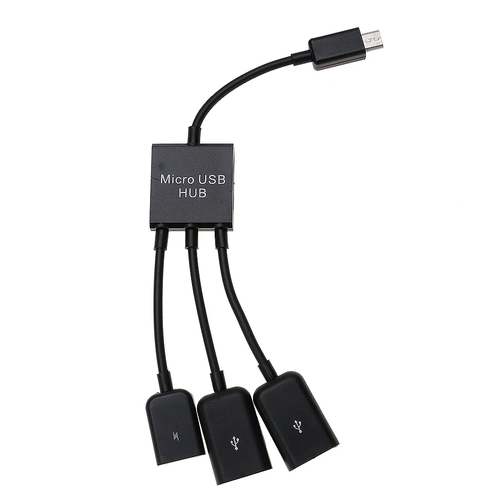 Спортивная видеокамера с разъемом Micro USB для 2-Порты и разъёмы USB 2,0 с 1-Порты и разъёмы микро-usb гнездо для зарядки адаптер для использования на ходу черного цвета из АБС-пластика: около 19 см