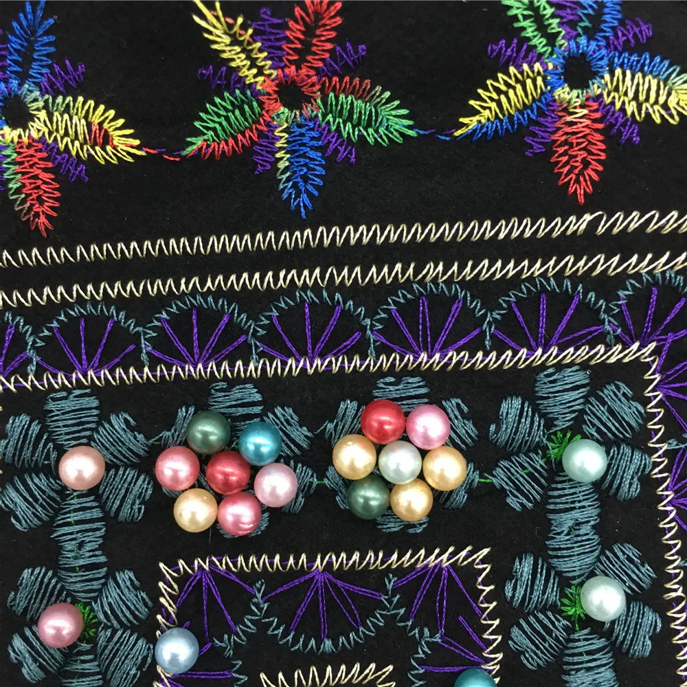 Красивая ABS жемчужная кружевная ткань для шитья декольте Национальный стиль DIY