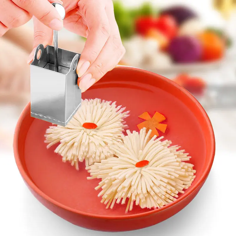 

Stainless Steel DIY Tofu Shredding Mold Chrysanthemum Tofu Knife Slicer Holderkitchen Accessories Cooking Tool