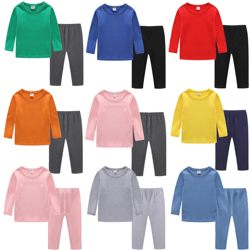 Детские пижамные комплекты из 100% хлопка комплект одежды для детей Детская