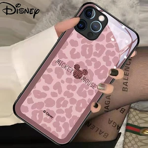 Disney Mickey Minnie tempered glass case for iPhone12 12Pro 12Promax 11 Pro 11Promax X XS MAX XR 7 8 Plus back cover phone case