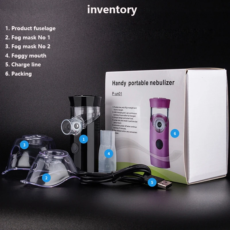 

Mesh Ultrasonic Nebulizer With Mask Medical Handheld Steam Automizer Mist Inhaler For Asthma Steamer Vaporizer Rechargeable USB