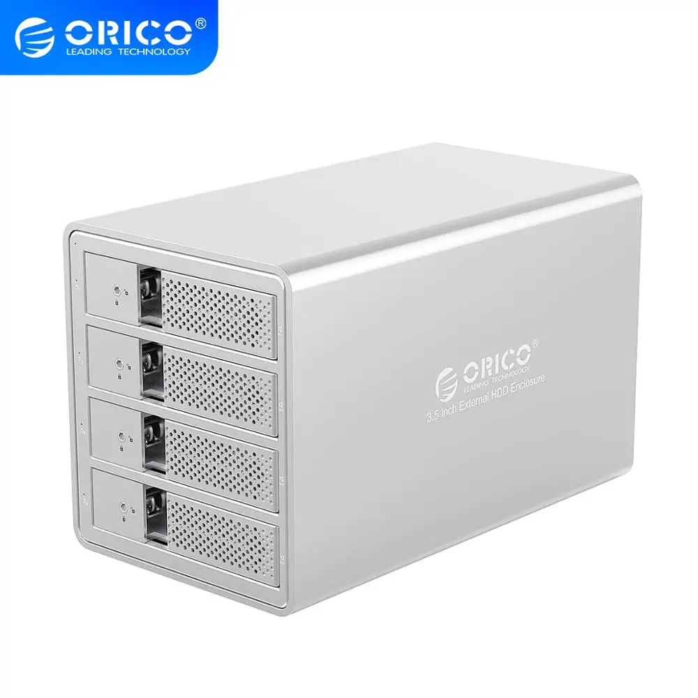 ORICO алюминиевый 4 отсека 3 5 дюйма SATA к USB жесткий диск корпус с 150 Вт внутренней
