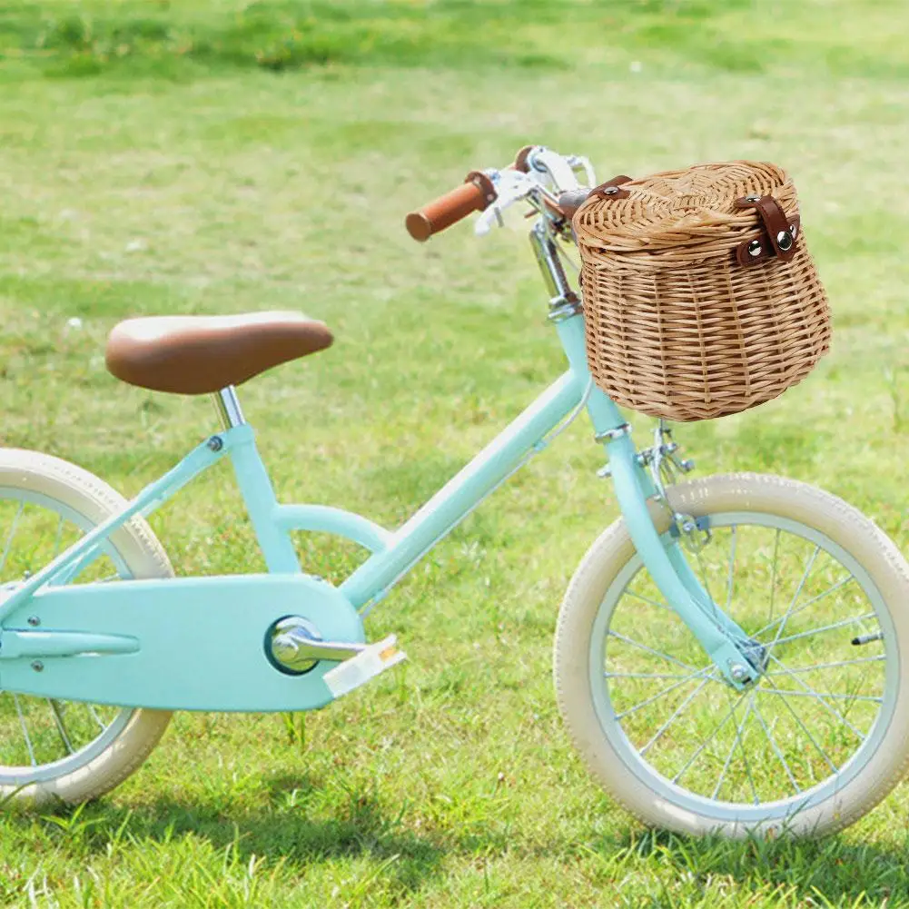 

Kids Bike Basket Bicycle Front Handlebar Basket Handwoven Bike Basket Suitable For Boys Girls Bikes