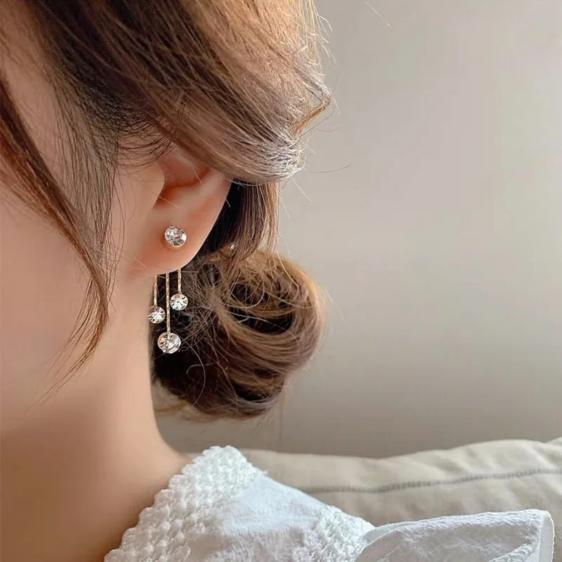 

2021 New Vintage Zircon Pearl Tassel Earrings For Women Simple Korean Cute boucle oreille femme Fashion Jewelry earings