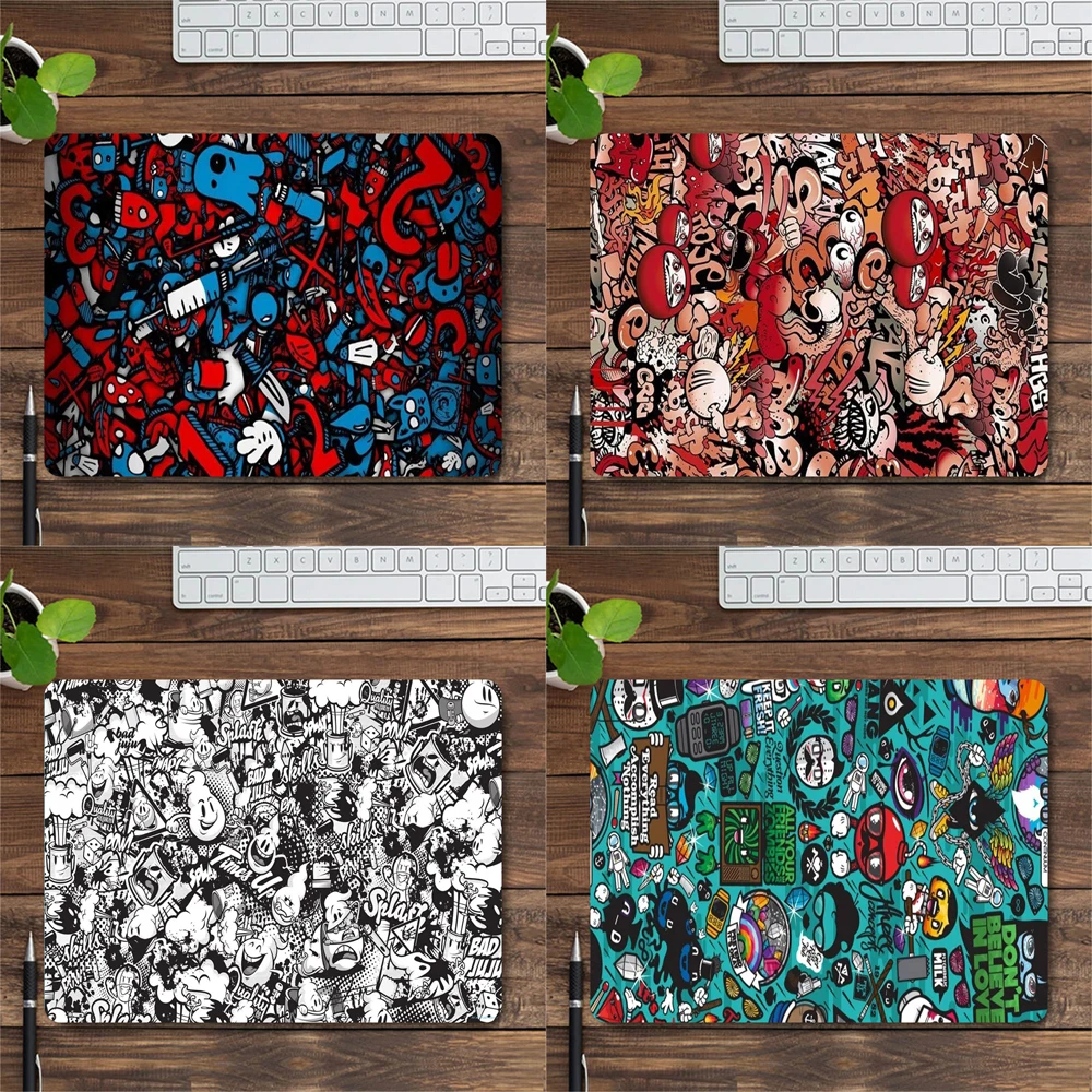 

Graffiti Mouse Pad Large Mousepad Gamer Kawaii Rubber Otaku Locking Edge Big Laptop Notebook Desk Mat 25x20CM Keyboard Cover