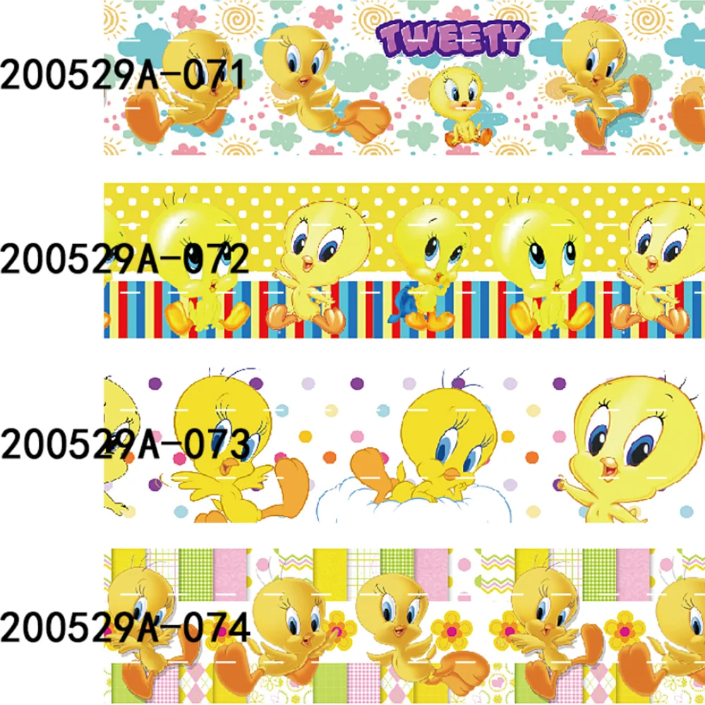 

Liston Bird Cartoon Printed Grosgrain Ribbon 25mm 38mm10yards for DIY Bow Holiday Craft Supplies Decoration Material