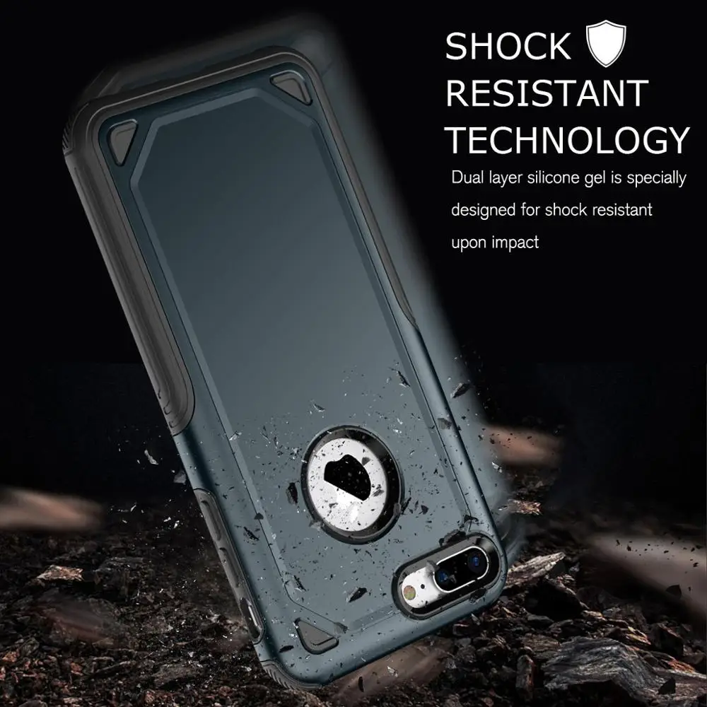 Роскошный противоударный чехол для телефона iPhone 6 6s 7 8 Plus гибридный жесткий